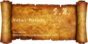 Vatai Mátyás névjegykártya