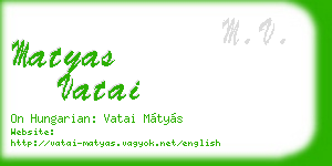 matyas vatai business card